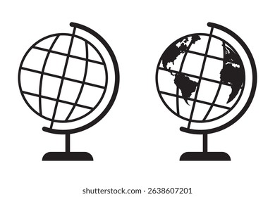 Globe stand line and glyph icon, school and education, globe vector icon, vector graphics, editable stroke outline sign, eps 10.