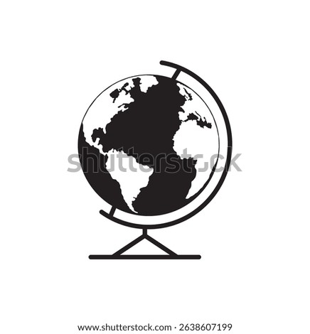Globe stand line and glyph icon, school and education, globe vector icon, vector graphics, editable stroke outline sign, eps 10.
