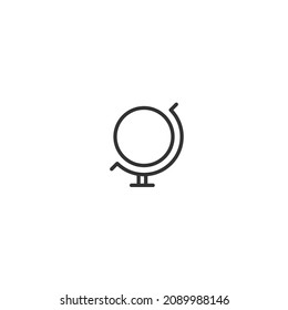 globe stand line icon, outline vector sign, pixel perfect icon