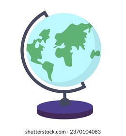 Globe with stand. Model sphere of continents and oceans.Vector illustration EPS10.