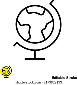 Globe Stand Vector Line Icon