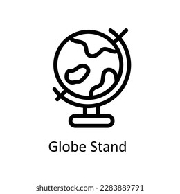 Globe Stand Vector   outline Icons. Simple stock illustration stock