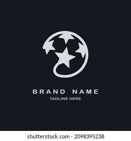 plantilla de diseño de logotipo de icono de estrella globo para marca o empresa y otros