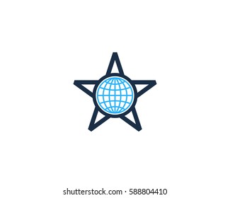 Globe Star Logo Design Element