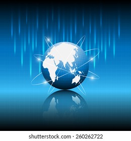 globe and star tail abstract technology background