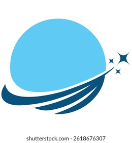 Globe Stars Meteor Comet Wave