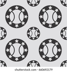 Globe with stars pattern isolated in flat style.Vector illustration.