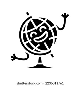 globe stationery character glyph icon vector. globe stationery character sign. isolated symbol illustration