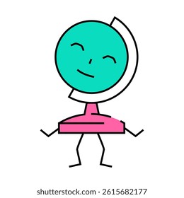 globe stationery character line icon vector. globe stationery character sign. isolated symbol illustration