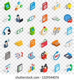 Globe statistics icons set. Isometric style of 36 globe statistics vector icons for web for any design