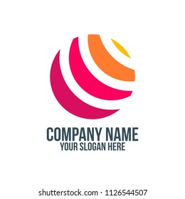 globe, step, bright, abstract company logo concept