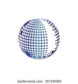Globe, stock vector illustration blue. Outbox






