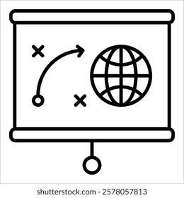 Globe Strategy Icon Element For Design