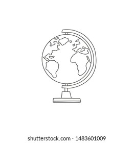 Globe in the style of doodle. Vector drawing by hand. Model of the globe
