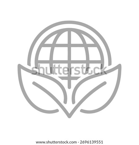Globe Surrounded by Leaves Symbolizing Global Environmental Protection and Sustainability