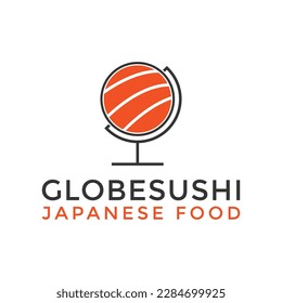 globe sushi logo design template