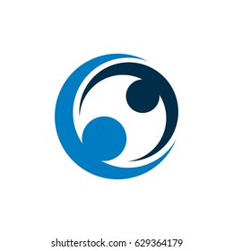 Globe Swoosh Human Shape Logo Template Illustration Design. Vector EPS 10.