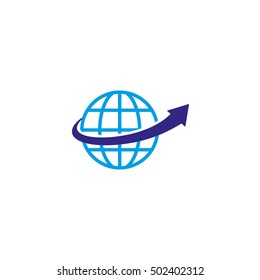 Globe Symbol Arrow Vector