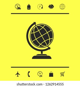 Globe symbol - Earth icon. Graphic elements for your design
