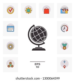 Globe symbol - Earth icon. Graphic elements for your design