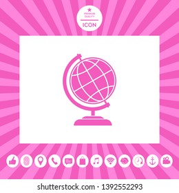 Globe symbol - Earth icon. Graphic elements for your design