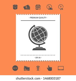 Globe symbol - Earth icon. Graphic elements for your design