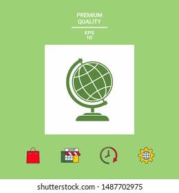 Globe symbol - Earth icon. Graphic elements for your design