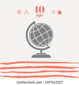 Globe symbol - Earth icon. Graphic elements for your design