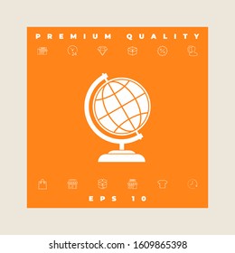 Globe symbol - Earth icon. Graphic elements for your design