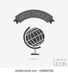 globe symbol of geography. symbol icon geography , the study of the world and the countries on the planet Earth