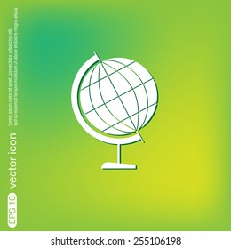 globe symbol of geography. symbol icon geography , the study of the world and the countries on the planet Earth