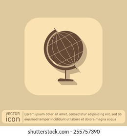 globe symbol of geography. symbol icon geography , the study of the world and the countries on the planet Earth