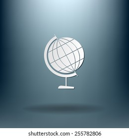 globe symbol of geography. symbol icon geography , the study of the world and the countries on the planet Earth
