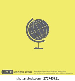 globe symbol of geography. symbol icon geography , the study of the world and the countries on the planet Earth