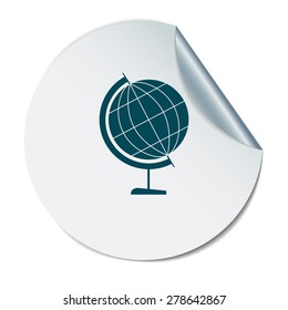 globe symbol of geography. symbol icon geography , the study of the world and the countries on the planet Earth