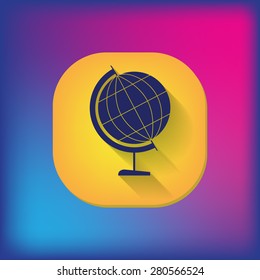 globe symbol of geography. symbol icon geography , the study of the world and the countries on the planet Earth