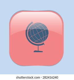 globe symbol of geography. symbol icon geography , the study of the world and the countries on the planet Earth