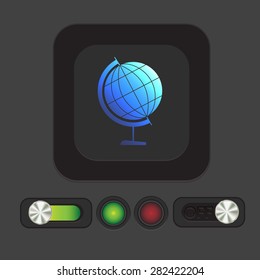 globe symbol of geography. symbol icon geography , the study of the world and the countries on the planet Earth