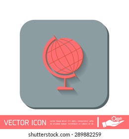 globe symbol of geography. symbol icon geography , the study of the world and the countries on the planet Earth