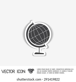 globe symbol of geography. symbol icon geography , the study of the world and the countries on the planet Earth