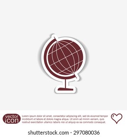 globe symbol of geography. symbol icon geography , the study of the world and the countries on the planet Earth