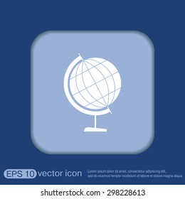 globe symbol of geography. symbol icon geography , the study of the world and the countries on the planet Earth