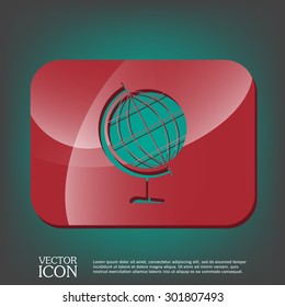 globe symbol of geography. symbol icon geography , the study of the world and the countries on the planet Earth