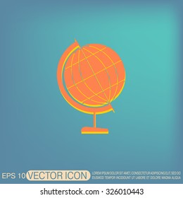 globe symbol of geography. symbol icon geography , the study of the world and the countries on the planet Earth