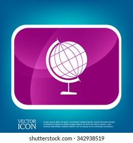 globe symbol of geography. symbol icon geography , the study of the world and the countries on the planet Earth