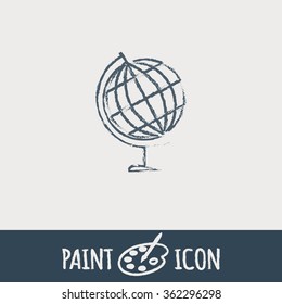 globe symbol of geography. symbol icon geography , the study of the world and the countries on the planet Earth