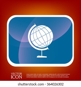 globe symbol of geography. symbol icon geography , the study of the world and the countries on the planet Earth
