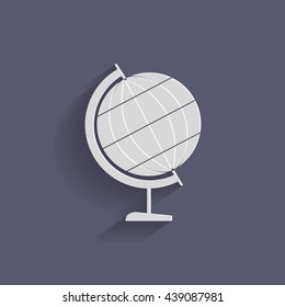 globe symbol of geography. symbol icon geography , the study of the world and the countries on the planet Earth