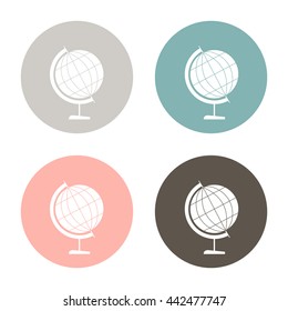 globe symbol of geography. symbol icon geography , the study of the world and the countries on the planet Earth