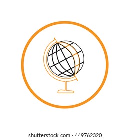 globe symbol of geography. symbol icon geography , the study of the world and the countries on the planet Earth